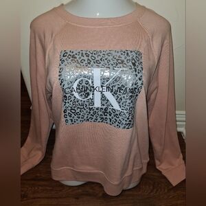 Calvin Klein Blush Leopard Print Sweatshirt